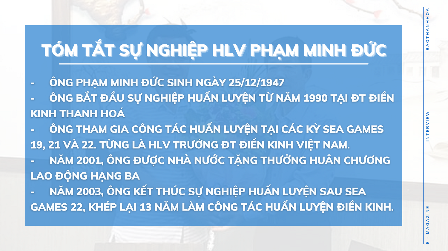 Đằng sau những thành công của cựu Huấn luyện viên điền kinh Phạm Minh Đức