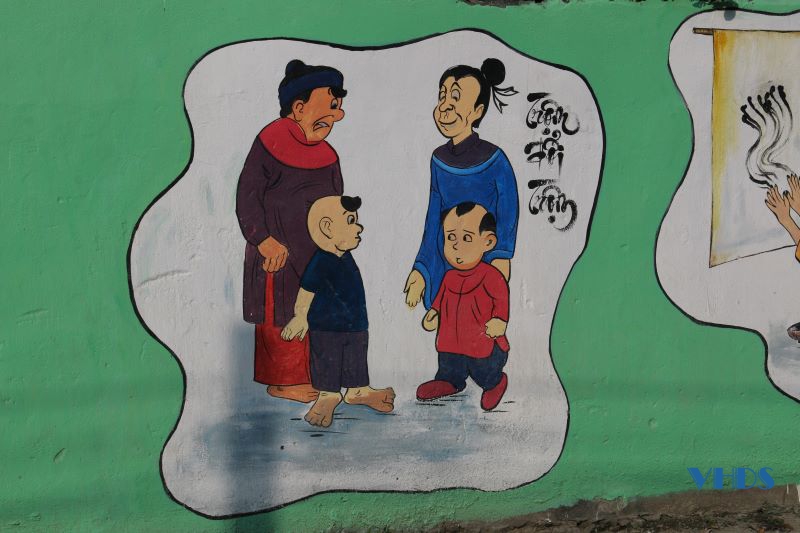 Những bức tranh bích họa mang bút pháp dân gian ở xã Hoằng Lộc