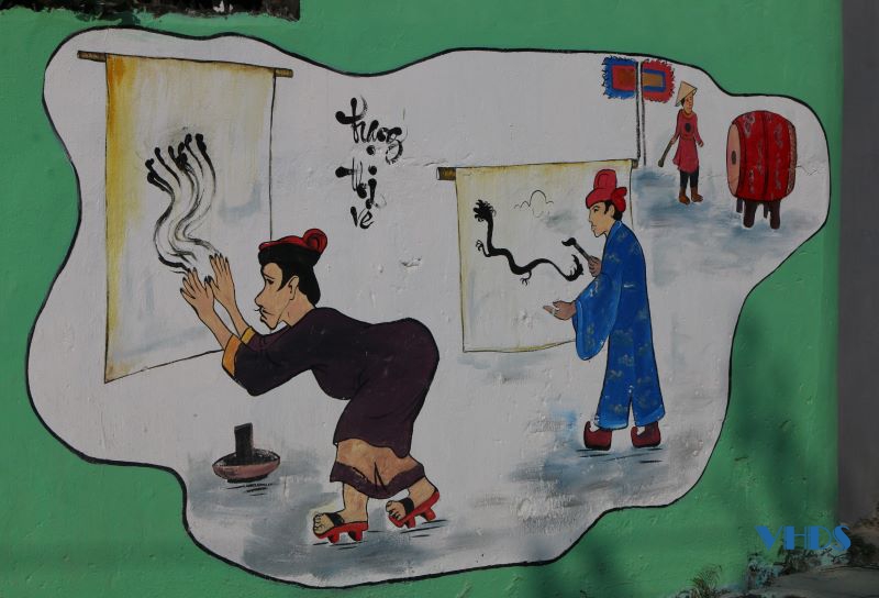 Những bức tranh bích họa mang bút pháp dân gian ở xã Hoằng Lộc