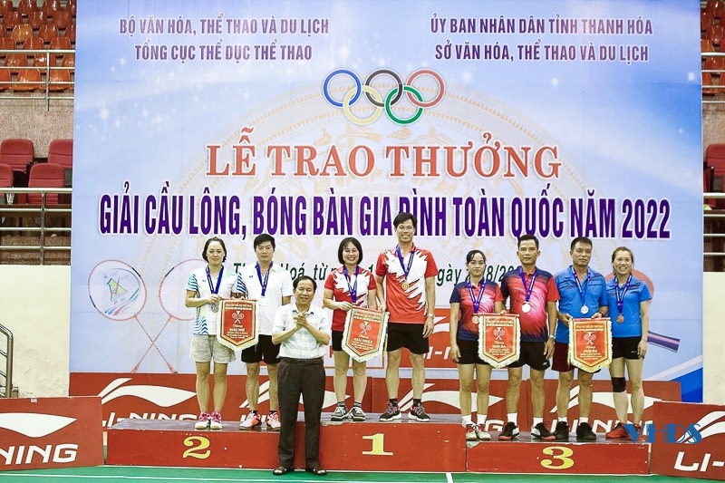 Thanh Hoá giành ngôi nhất toàn đoàn tại Giải cầu lông, bóng bàn gia đình toàn quốc 2022
