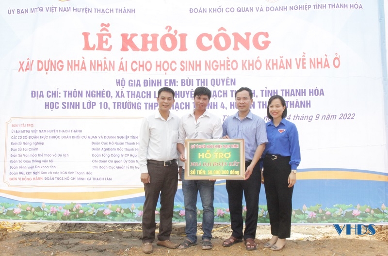 Đoàn Khối Cơ quan và Doanh nghiệp tỉnh khởi công xây dựng nhà nhân ái cho học sinh nghèo