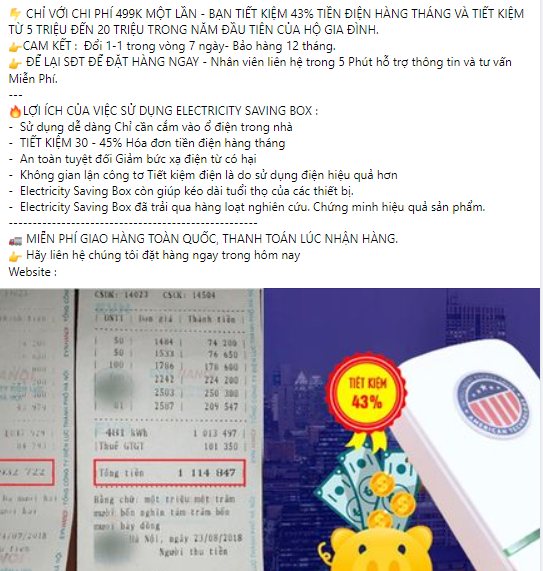 Lại thêm “bẫy lừa” bán thiết bị tiết kiệm 45% tiền điện mỗi tháng
