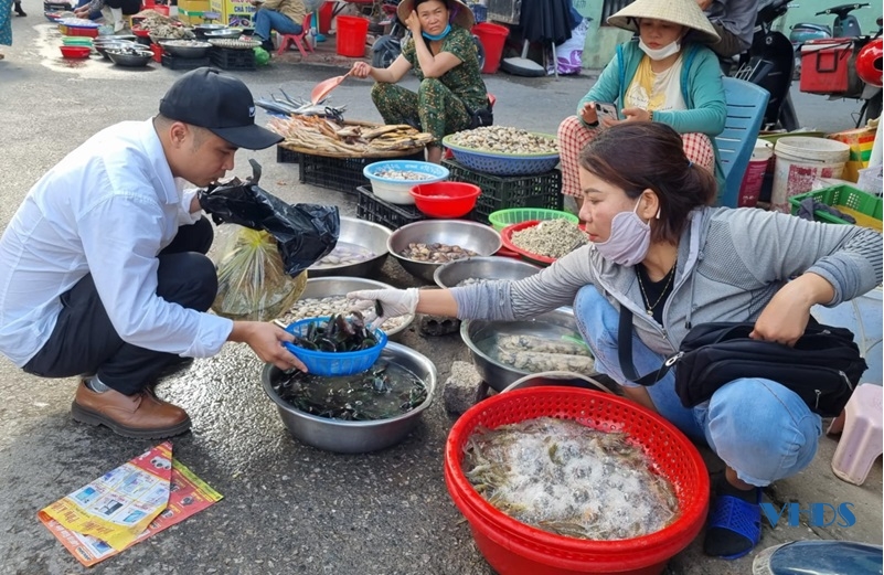 Cào ngao nhớt nơi cửa biển Nghi Sơn