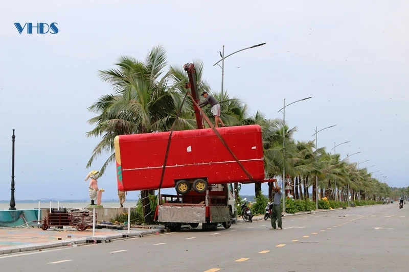 Các cơ sở lưu trú tại Khu du lịch biển Hải Tiến ứng phó với bão số 3