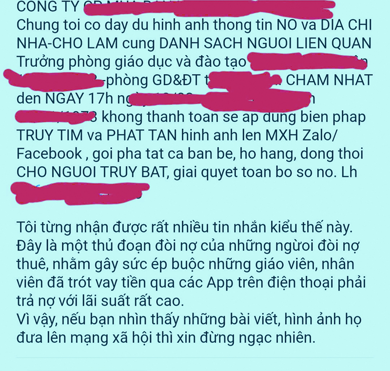 Tín dụng đen và cuộc “tấn công” nhà giáo