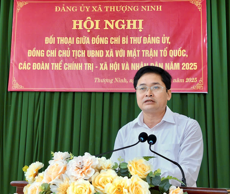 Xã Thượng Ninh: Đối thoại giữa người đứng đầu cấp ủy, chính quyền với MTTQ, các đoàn thể chính trị - xã hội và Nhân dân